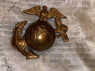 Ww1 Us Marine Corps Ega Hat Cap Badge - Usmc - China Marine - Eagle Globe Anchor