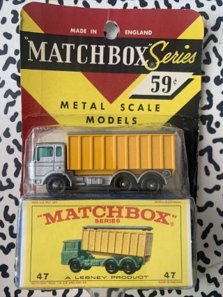 1964 Matchbox Series D.  A.  F Tipper Container Truck No.  47 Rare
