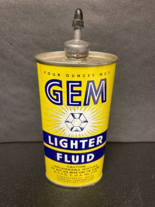 Gem Lighter Fluid 4oz Tins Unopen Oiler Handy Oil Household Gas Auto