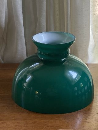 10 " Cased Green Plain Top Oil Student Table Glass Hurricane Lamp Shade