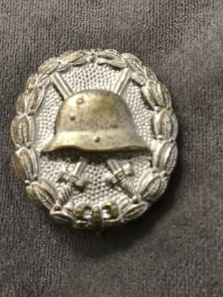 Wwi German Pin Silver Wound Badge Medal Combat Veteran