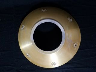 Vintage Starburst Flying Saucer Atomic Brushed Aluminum Shade Disk Adornment