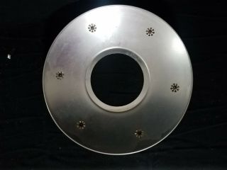 Vintage Starburst Flying Saucer Atomic Brushed Aluminum Shade Disk Adornment 2