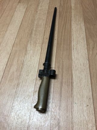 Ww1 French Lebel Model Bayonet Cruciform Blade Brass Handle Rosalie Shortened