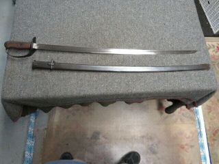 Pre Wwii Japanese Army Type 32 Cavalry Sword W/ Matching Numbered Scabbard