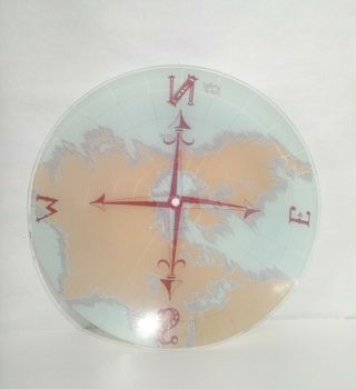 VTG Ceiling Light Cover Nautical Compass World Globe Map Glass Shade 14¾ 