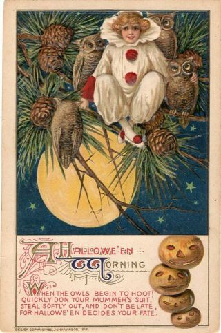 Halloween Postcard,  John Winsch,  Samuel Schmucker,  Copyright 1912.