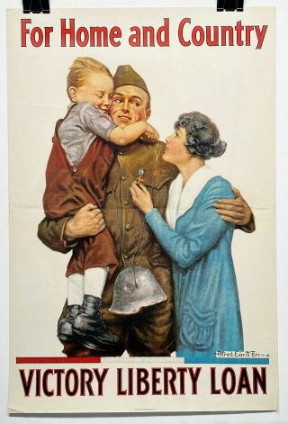 Us Wwi Poster: For Home And Country,  Gorgeous Uplifting Artwork