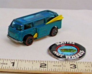 Mattel Hot Wheels Redline Beach Bomb Volkswagen With Button & Surf Boards 1969