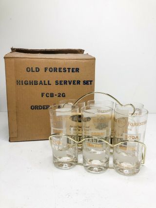 Old Forester Highball Server Set W/original Box