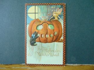 Halloween Postcard,  John Winsch,  Samuel Schmucker,  Witch 