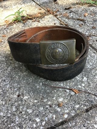 Wwi Imperial German Belt And Belt And Buckle Gott Mit Uns Leather