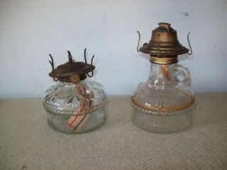 2 Vintage Eagle Kerosene Bracket Oil Lamps 1 With Handle,
