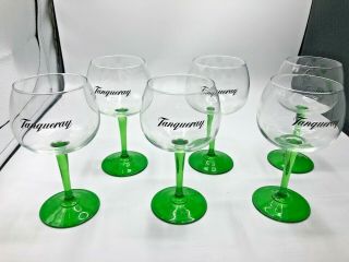 Set Of 6 Tanqueray Gin Cocktail Glasses - - Green Stem