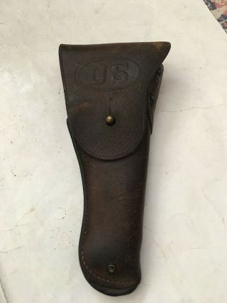 U.  S.  Ww1 M1911.  45 Military Pistol Brown Leather Holster G&k 1918
