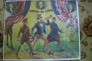 World War 1 Poster,  United We Stand,  The Spirit Of 1917