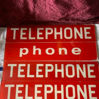 ONE VINTAGE GLASS TELEPHONE BOOTH SIGN 22 1/4 