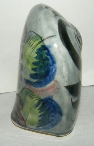 Vtg Mexican Tonala Handpainted Art Pottery OWL Bird Folk Art RS Mexico HALLOWEEN 2