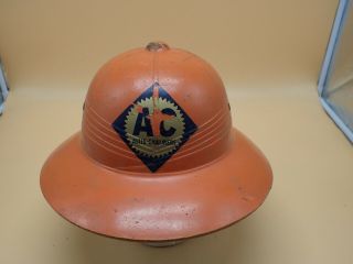 Vintage Allis Chalmers Tractor Farm Equipment Pith Sun Hat Helmet