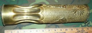 WW1 TRENCH ART,  75MM SHELL CASING,  1917 DATED 3