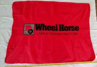 Vintage Wheel Horse Garden Tractors Blanket Throw 54 X 42 Felt Red Usa Made