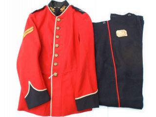 Ww1 1910 Dated British Kings Own Royal Regt Scarlet Uniform And Pants W Insignia