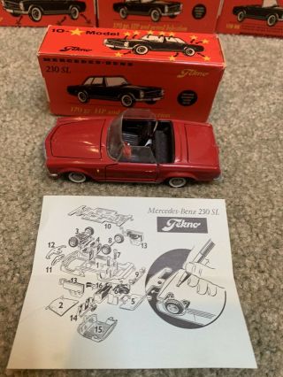 Boxed Tekno Mercedes Benz 230 Sl Red Made In Denmark 1/43 Scale Car Mib 929