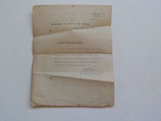 Wwi Document 1918 Canadian Soldier Killed In Action Certificate Of Death Ww1