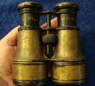 Named & U.  S.  N.  Marked German Busch Special Binoculars - Span Am War,  Wwi,  Wwii