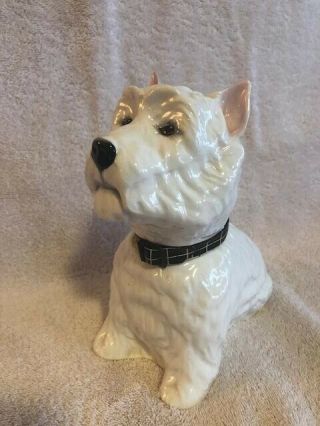 Black And White Whiskey Westie Dog Decanter And Advertisement