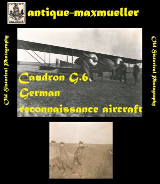 France German Plane Department 245 Pilot,  Plane Caudron G.  6 1918 2x Orig.  Photos