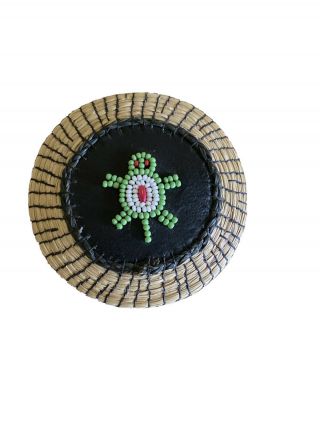 Finely Woven Native American Indian Basket Box With Lid Sweet Grass