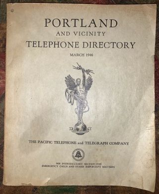 Vtg 1946 Portland Oregon Yellow Pages Book Telephone Directory Pacific Bell Co