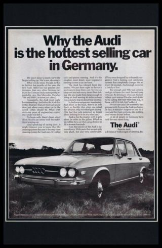 1970 Audi 100ls Framed 11x17 Vintage Advertising Poster