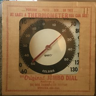 Vintage Ohio Thermometer Co.  12 " Jumbo Dial Thermometer.