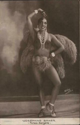 Actress Rppc Josephine Baker - Folies - Bergere Real Photo Post Card Vintage