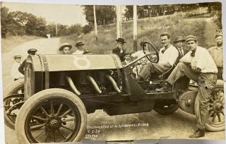 1909 Algonquin Hill Climb Chadwick Car Winner Pierce Arrow Rppc Photo Postcard