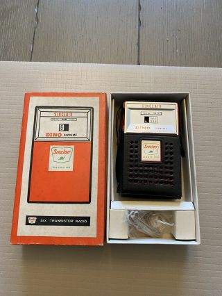 Sinclair Gas Pump Dino Transister Radio Nos,  With Case Box
