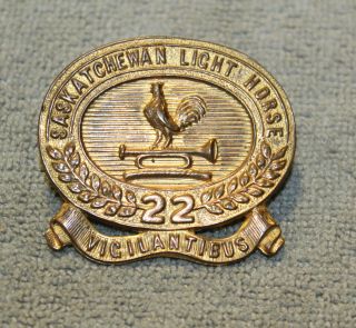 Pre Ww1,  22nd Saskatchewan Light Horse Cadet Corps Badge (23770)