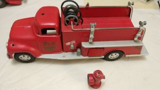 Vintage Tonka No.  5 Pumper Fire Truck With Fire Hydrant Metal Toy