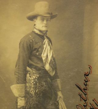 1915 Signed Kid Bill Arthur Cowboy Betzwood Pa Lubin Studios Real Photo Postcard