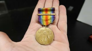 Wwi Us Army Victory Medal With France Bar Full Size Medal Full Wrapped Brooch