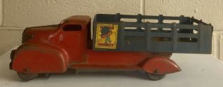 Marx " Motor Market Delivery " Grocery Stake Truck - Pressed Steel - 1939