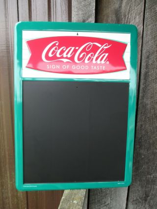 Coca - Cola Menu Chalkboard Stainless Steel Sign Arciform Fishtail -