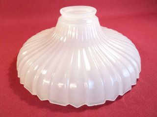Antique Vintage Pendant Light Shade Ruffle Milk Glass 8 3/4 " Diameter