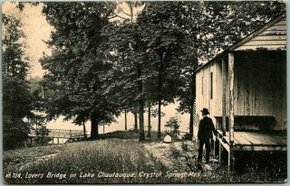 Crystal Springs Mississippi Postcard " Lovers Bridge Lake Chautauqua " 1908 Cancel