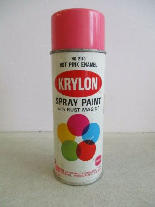 Vintage Krylon No.  2110 Hot Pink Enamel Spray Paint With Rust Magic
