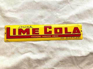 Old Drink Lime Cola In Bottles Tin Advertising General Store Soda Sign