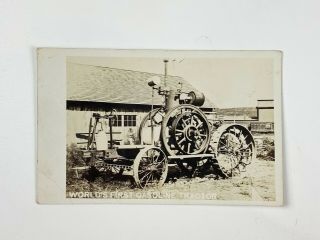 Real Photo Postcard Rppc Azo John Froelich Hit Miss Gas Engine 1st Tractor Deere