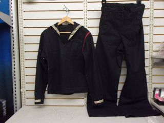 Wwi Us Navy Sailor Wool Uniform Shirt/pants Cracker Jack Blue Vintage